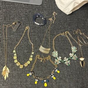 J. Crew and Ann Taylor costume necklaces and 1 bracelet. New or like new.